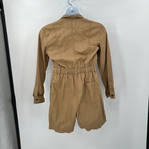 Gap Utility Romper size 8 Tan Khaki‎ Long Sleeve Safari Minimalist Shorts * - Picture 5 of 9